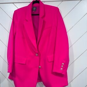 Vince Camuto Notch Collar Poly Base Blazer Hot Pink